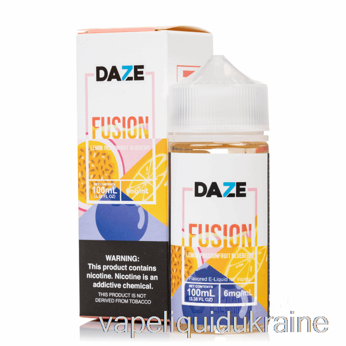 Vape Liquid Ukraine Lemon Passionfruit Blueberry - 7 Daze Fusion - 100mL 0mg